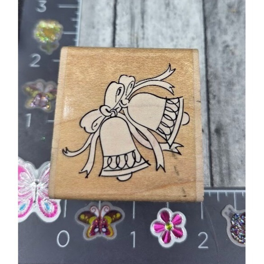Stampabilities Wedding Bells D1044 Rubber Stamp Wood #N29